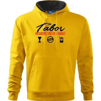 Pánská mikina Tábor město s tradicí - Mikina pánská Cape s kapucí - XL ( Žlutá )