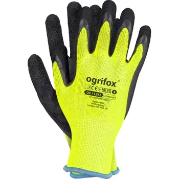 Pracovní rukavice Ogrifox OX-LATEKS FOM Neon Žlutá/černá 7-10