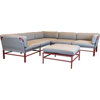 Zahradní sestava Zahradní 4 místná rohová sedací souprava TRESI bordó/šedá