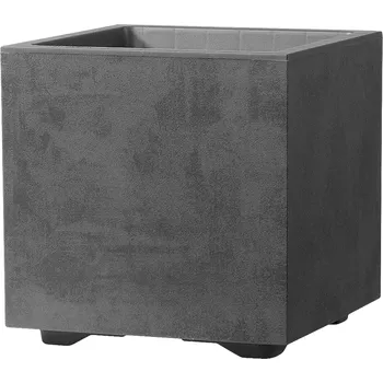 Květináč Deroma Millenium Samozavlažovací květináč Cubo, 25 × 25 × 25 cm, plast, antracit 9H824SZ