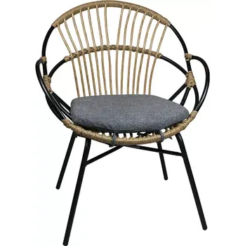 Zahradní jídelní židle BRIZ černá/přírodní