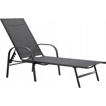 Zahradní lehátko Polohovatelné zahradní lehátko tmavě šedé