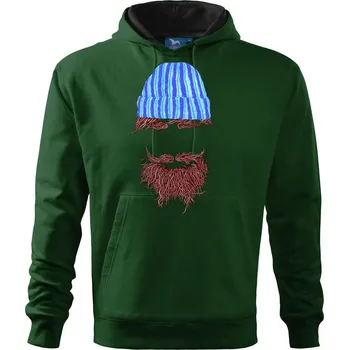 Pánská mikina Hipster - Mikina pánská Cape s kapucí - S ( Lahvově zelená )