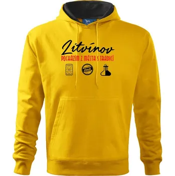 Pánská mikina Litvínov město s tradicí - Mikina pánská Cape s kapucí - 3XL ( Žlutá )