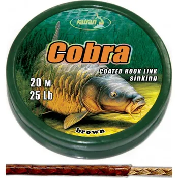 Rybářská šňůra Katran ztužená návazcová šňůrka Coated braided hook links COBRA 20m Příchutě: 15 lb
