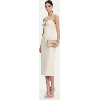 Dámské šaty Elisabetta Franchi Koktejlové šaty AB-769-51E2 Écru Regular Fit 38