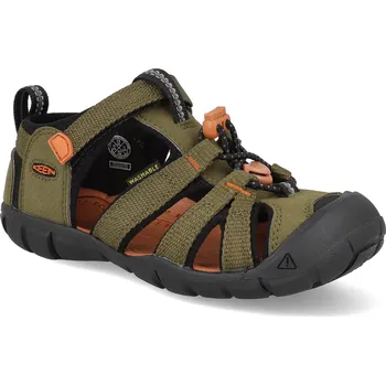 Dívčí obuv Sportovní sandály Keen - Seacamp II CNX dark olive/gold flame zelené Velikost: 29