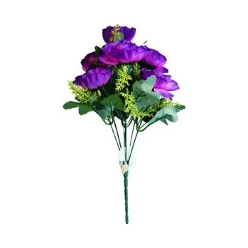 umělá květina Ranunculus svazek fialový H100 fialová