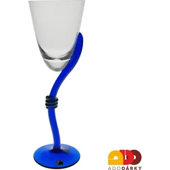 Sklenice Sklenice na modré noze 24 cm (Skleněná číše modročirá)