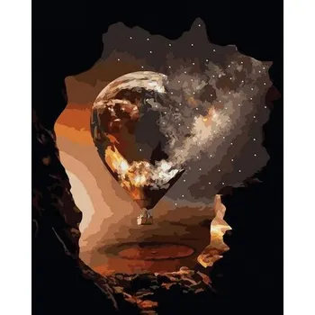 Set školních potřeb Malowanie po numerach czarne płótno - Balon...