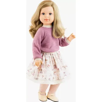 Panenka Alma v tmavě růžovém svetříku - kloubová (60 cm) od Paola Reina ze Španělska (Las Reinas 60 cm)