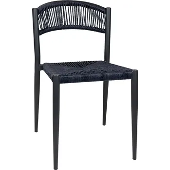 Zahradní jídelní židle JONAH černá/tmavě modrá