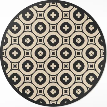 Koberec Módní Kulatý vinylový Koberec do interiéru ⌀ 70 cm s geometrickým vzorem dlaždic