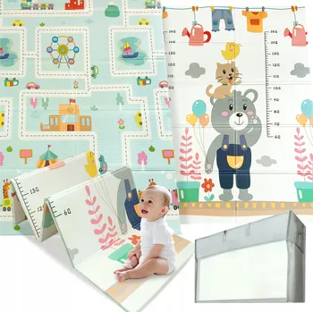 Hrací deka Pěnová podložka skládací oboustranná velká vzdělávací pro děti XPE 120x180 cm