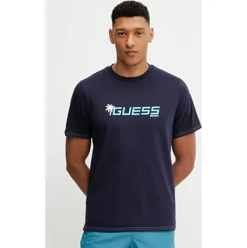 Bavlněné tričko Guess tmavomodrá barva, s potiskem, F5GI06 I3Z14 F5GI06.I3Z14 59X, vel. S