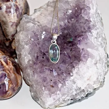 Přívěsek PŘÍVĚSEK MODRÝ TOPAZ STŘÍBRO 925