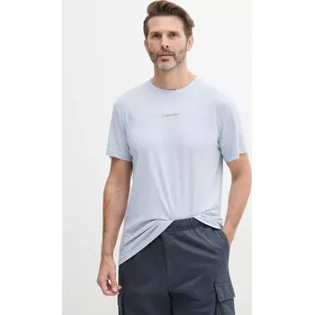 Pánské tričko Tričko s příměsí lnu Calvin Klein KM0KM01138 modrá 05X, vel. M