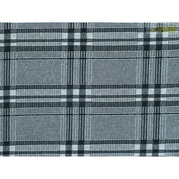 černo bílý úplet 2624 kostkovaný vzor