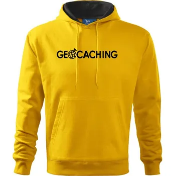 Pánská mikina Geocaching svět - Mikina pánská Cape s kapucí - 3XL ( Žlutá )