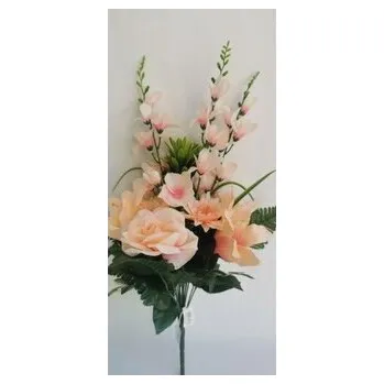 umělá květina Kytice lilie, růže, gerbera broskvová H346 broskvová