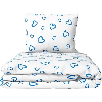Povlečení Bavlněné Povlečení 160x200cm 100% BAVLNA 264 - modrá srdíčka