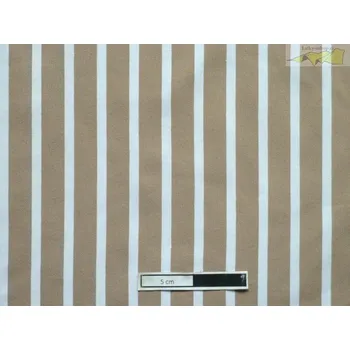 tmavě béžová šatovka 2811 bílý proužek