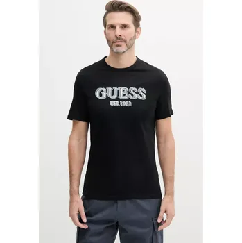 Pánské tričko Bavlněné tričko Guess černá barva, s potiskem, M5GI07 I3Z14 M5GI07.I3Z14 99X, vel. L