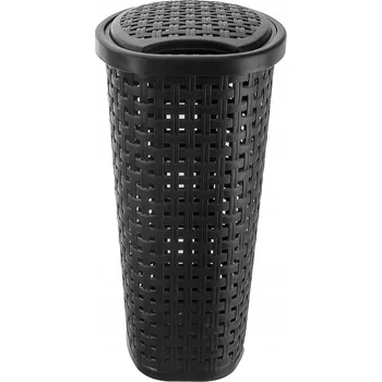 Koš na prádlo Koš NA PRÁDLO na špinavé oblečení, prádlo, úzký koupelnový kontejner černý 45L