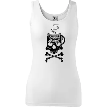 Dámské tílko s potiskem Decaf Velikost: XL, Barva: Bílá