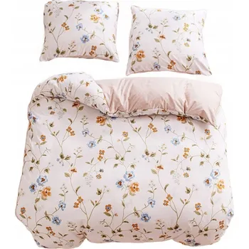 Povlečení Povlečení 200x220 bavlna satén oboustranný GierekHoff 3dílná béžová květinová