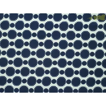 smetanové hedvábí 3119 tmavě modré kroužky