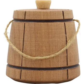 Dóza na potraviny NÁDOBA NA KOŘENÍ pepř sůl buk s víkem s mořeným provázkem