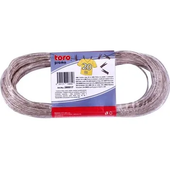 Šňůra na prádlo TORO ŠŇŮRA PRÁDELNÍ S OCELOVÝM LANKEM 20M 2,2MM_hamashop