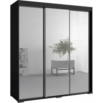 Šatní skříň Skříň skříň se zrcadlem Como 3D3L 180 Černá