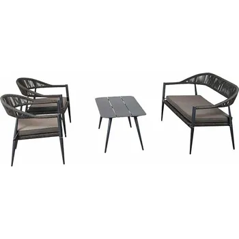 Zahradní sestava Zahradní 4 místná sedací souprava JONAH antracit/šedá