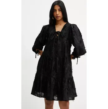 Dámské šaty Bavlněné šaty Silvian Heach MICAUTI černá barva, mini, GPP25333VE 99X, vel. 36