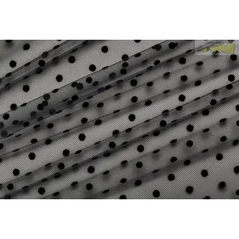 tyl černý - černé puntíky