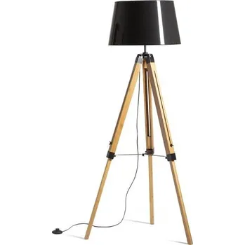 Stojací lampa RED - DESIGN RENDL ALVIS/RIDICK stojanová lesklá černá zlatá fólie/bambus/černá 230V E27 15W - RED - DESIGN RENDL RED R14501