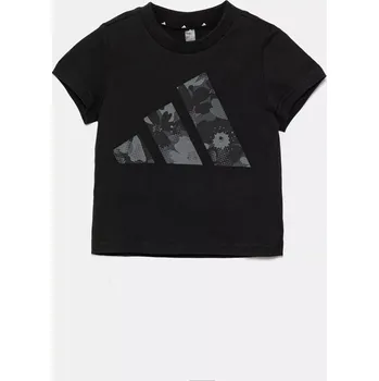 Dětské bavlněné tričko adidas JC7510 černá 99X, vel. 128