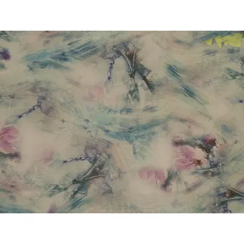 bronzová hedvábná šatovka 3183 tyrkysový vzor