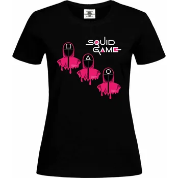 Dámské tričko Tričko Squid Game Druh: Dámské, Barva: Černá, Velikost: S