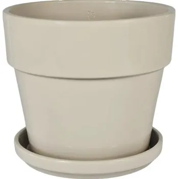 Květináč Květináč s podmiskou terakota Calima Ø 28 cm taupe