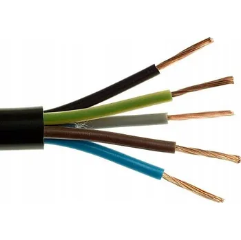 elektrický kabel Kabel elektrický Kulatý, ohebný (lanko), v gumové izolaci 5 x 2,5