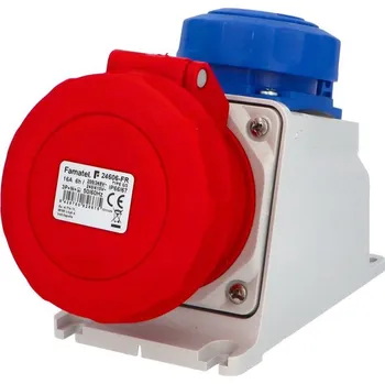 Elektrická zásuvka FAMATEL Zásuvka 24606-FR 16A/230V IP67 nást.kom 24606-FR