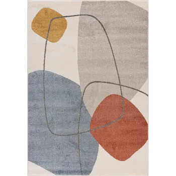 Koberec Moderní koberec UBUN - tvary 7 - krémový/multicolor Rozměr koberce: 80x150 cm