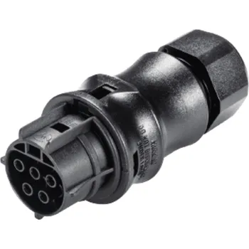 elektrický kabel WIELAND Zásuvka 96.051.4053.1 na kabel RST, 5-pól, průchodka 6-10mm, šroubové svorky, černá 96.051.4053.1