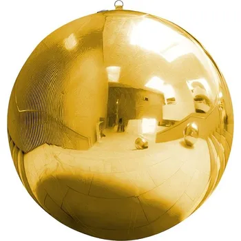 PartyDeco Nafukovací zrcadlový balón zlatý 120 cm