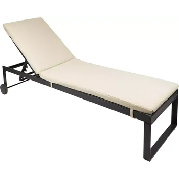 Zahradní lehátko Zahradní lehátko s kolečky COBIE antracit/bílobéžová