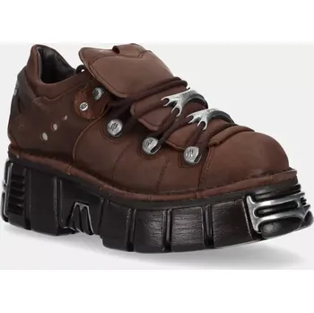 Pánská obuv Kožené tenisky New Rock METALLIC M.120N.C56 hnědá 89X, EUR 41
