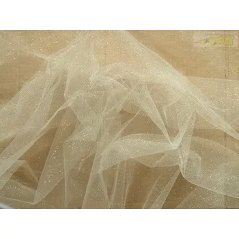tyl effect smetanový se zlatými glittery